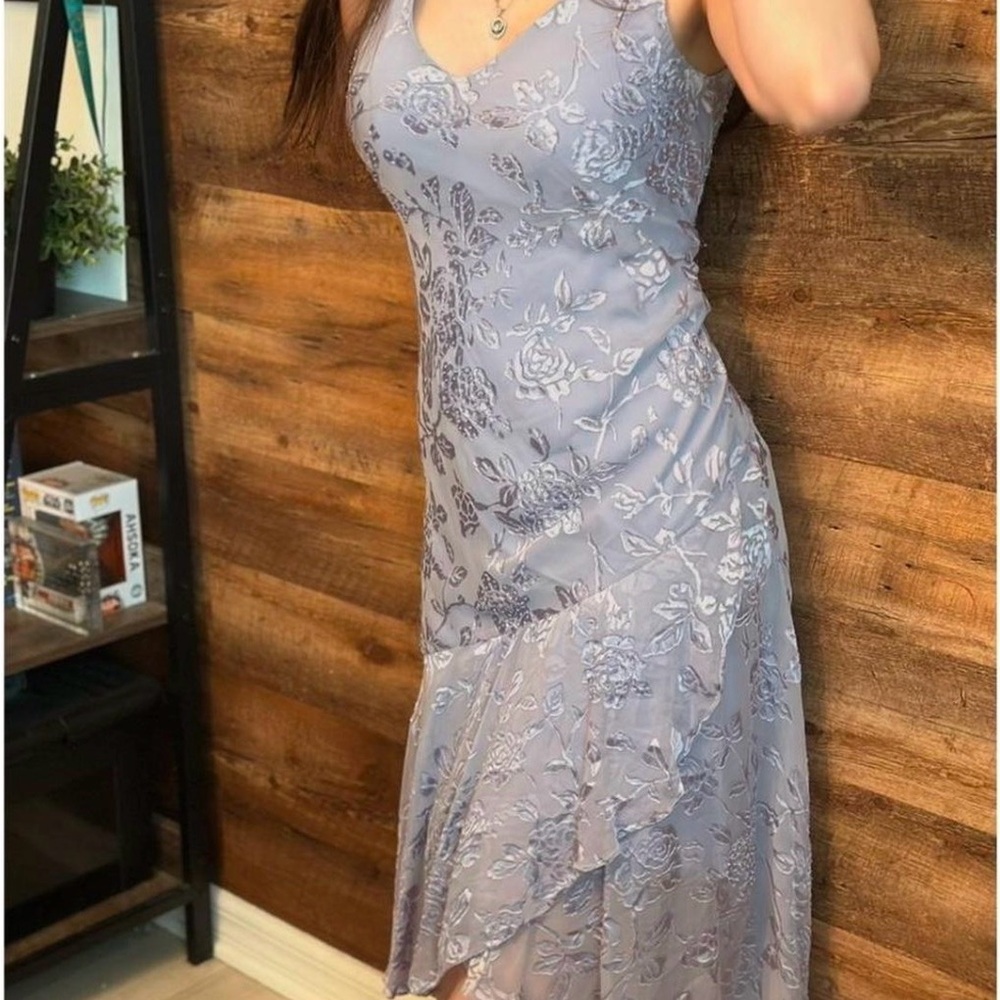 Alex Evenings Embroidered Lace Dress in Lavender